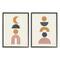 Stupell Industries Sun and Moon Bohemian Symbols Neutral Primary in Black Frame Wall Art
